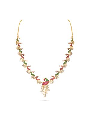 Enchanting Peacock Gold Necklace