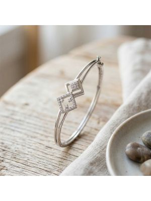 Silver Dual Rhombus Motif Gadi