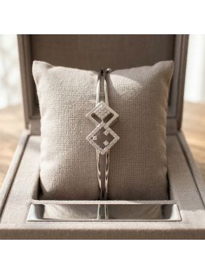 Double Rhombus Motif Silver Gadi