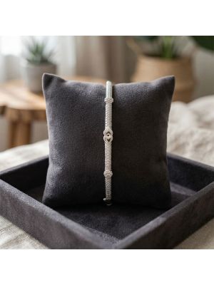 Silver Pave Interlocking Heart Gadi