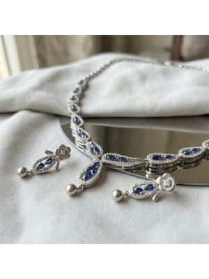 Bridal Silver Stone Jewelry Set