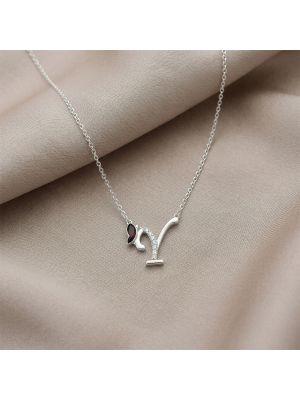 Luxury Silver Letter Necklace for Women