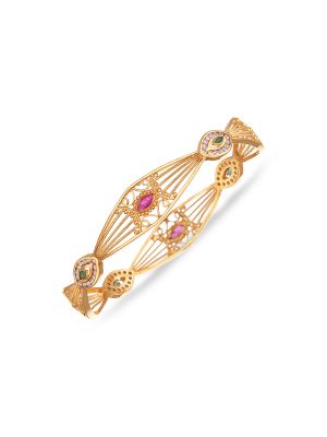 Elite Fancy Gold Bangle-hover