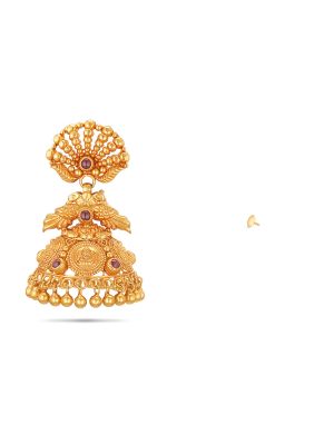 Bridal Wear Gold Jhumka Earring-hover