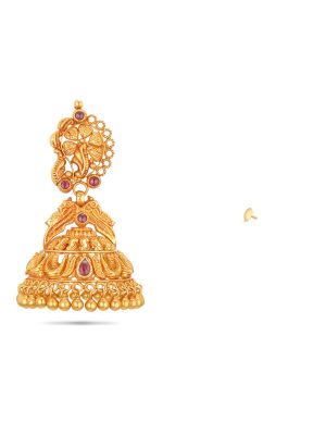 Bridal Wear Gold Jhumka Earring-hover