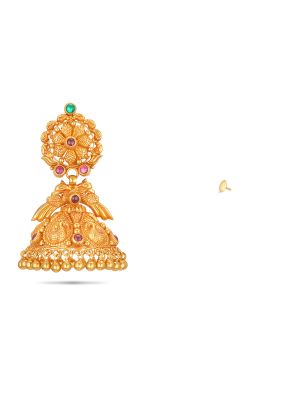 Bridal Wear Gold Jhumka Earring-hover