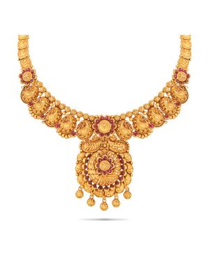 Royal Antique Peacock Gold Necklace-hover