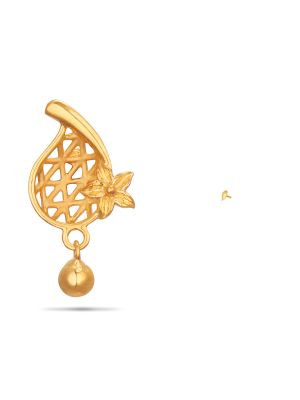Impressive Flower Design Gold Drop Earring-hover