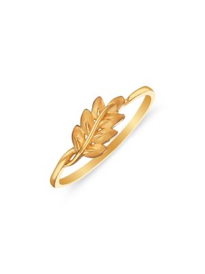 Stylish Leaf Gold Ring-hover