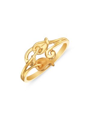 Stylish Leaf Gold Ring-hover