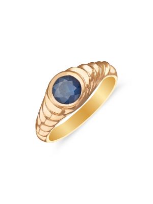 Elegant Single Stone Gold Ring-hover