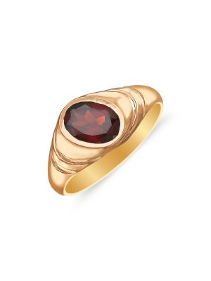 Elegant Single Stone Gold Ring-hover