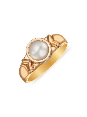 Elegant Single Stone Gold Ring-hover