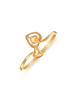 Romantic Gold Heart Ring-hover