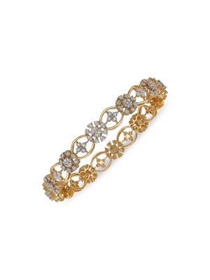 Enticing Floral Diamond Bangle-hover