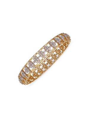 Enticing Floral Diamond Bangle-hover
