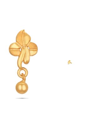 Impressive Flower Design Gold Drop Earring-hover