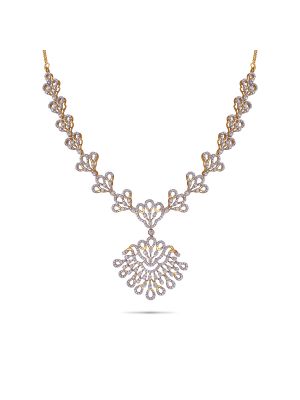 Floral Diamond Necklace-hover