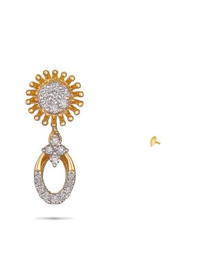 Diamond Flower Design Earring-hover