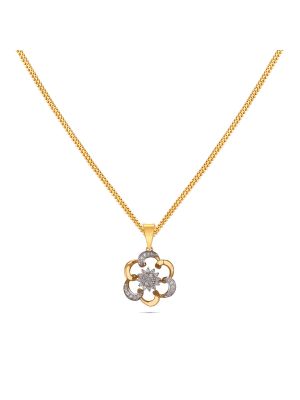 Sparkling Floral Design Diamond Pendant-hover