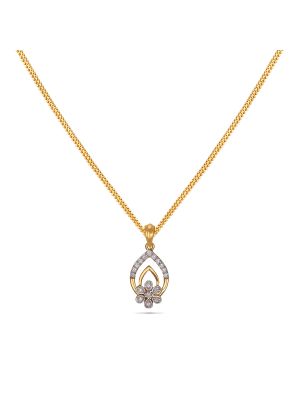 Dazzling Flower Design Diamond Pendant-hover