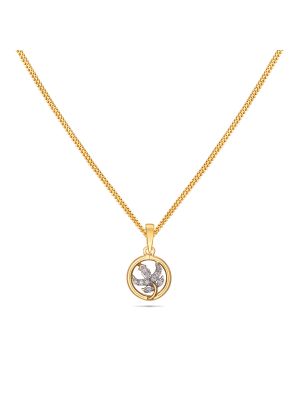 Impressive Leaf Design Diamond Pendant-hover