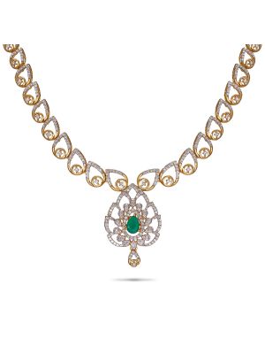 Exquisite Floral Diamond Necklace-hover