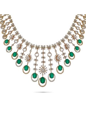 Enchanting Floral Diamond Necklace-hover