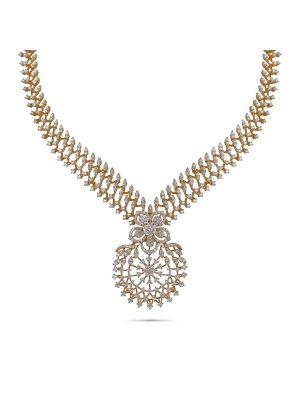 Enchanting Floral Diamond Necklace-hover