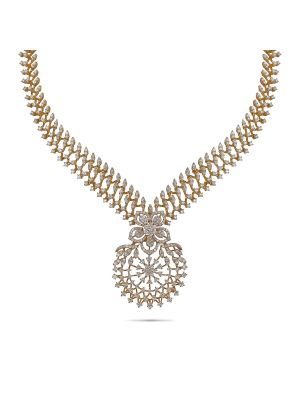 Enchanting Floral Diamond Necklace-hover
