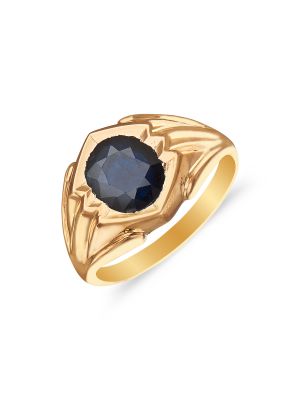 Elegant Single Stone Gold Ring-hover