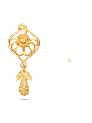 Impressive Flower Design Gold Drop Earring-hover