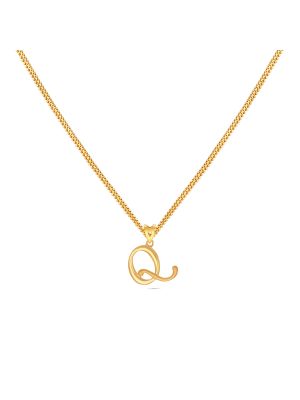 Stylish Q Letter Gold Pendant-hover