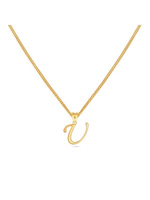 Stylish V Letter Gold Pendant-hover