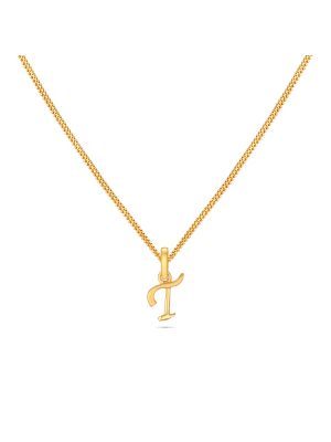 Letter T Gold Pendant-hover
