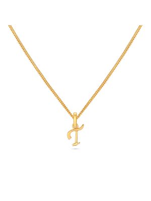 Letter T Gold Pendant-hover