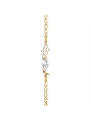 Mayil Pattern Linked Diamond Bracelet-hover
