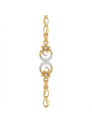 Ornate Floral Link Diamond Bracelet-hover