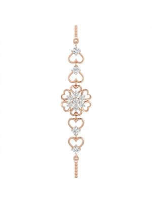 Heart Clusters Floral Diamond Bracelet-hover
