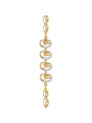 Floral Oval Linked Diamond Bracelet-hover
