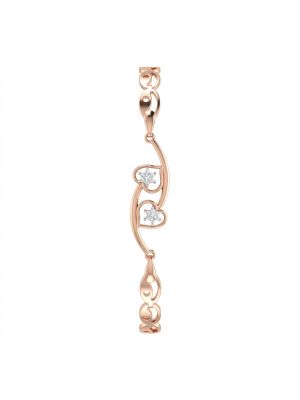 Heartleaf Pattern Rose Diamond Bracelet-hover