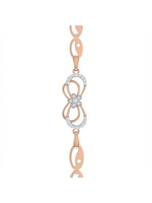 Floral Looped Diamond Rose Gold Bracelet-hover