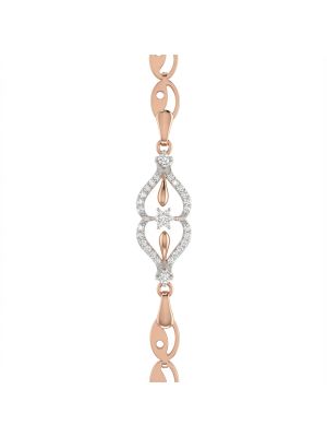 Floral Teardrop Motif Diamond Rose Bracelet-hover