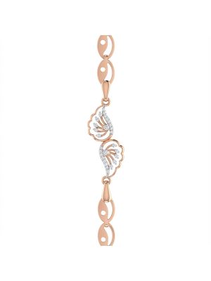 Twin Floral Leaf Diamond Rose Bracelet-hover