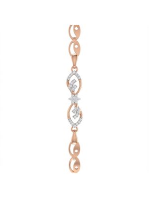 Rose Leaf Motif Diamond Bracelet-hover
