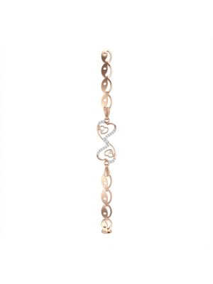 Heartin Linked Diamond Rose Bracelet-hover