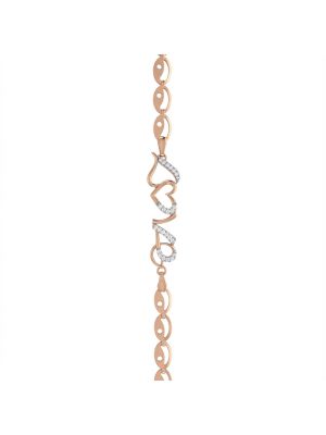 Love Textured Heart Diamond Rose Bracelet-hover
