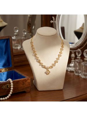 Modern Floral Leaf Diamond Pendant-hover