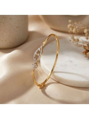 Sparkling Leaf Motif Diamond Gadi-hover