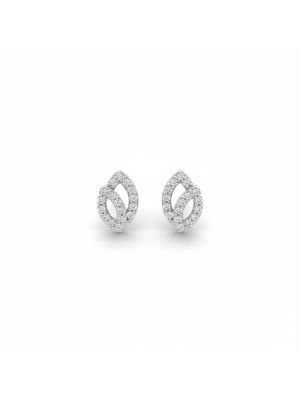 Fancy Leaf Diamond Stud-hover